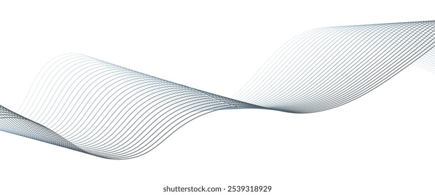 Vector abstract background with dynamic blue waves.
