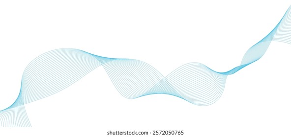 Vector abstract background with dynamic blue waves