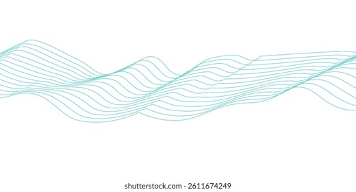 Vector abstract background with dynamic blue waves.