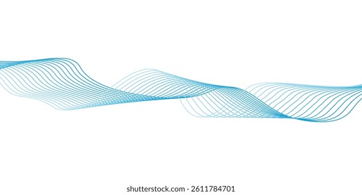 Vector abstract background with dynamic blue waves.