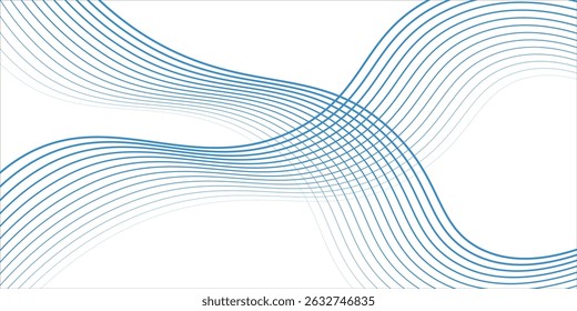 Vector abstract background with dynamic blue waves.
