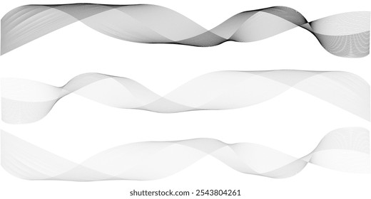 Vector abstract background with dynamic gray waves. Wave lines vector. Eps 10.
