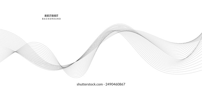  Vector abstract background with dynamic grey waves.