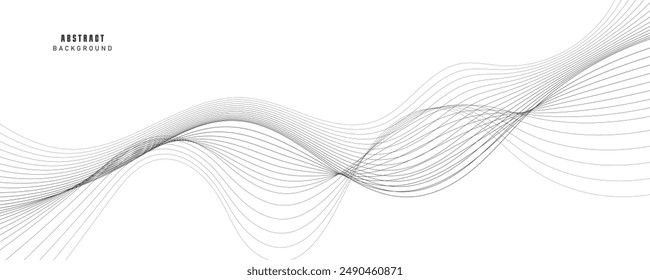  Vector abstract background with dynamic grey waves.