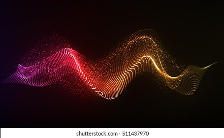 Vector abstract background. Dynamic light  flow, with blurred neon light effect.