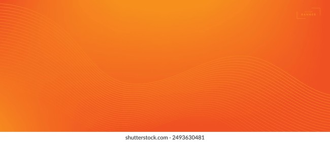 Vector abstract background with dynamic orange waves, lines and particles.	
