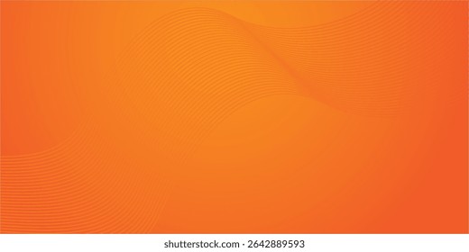 Vector abstract background with dynamic orange waves, lines and particles.	
