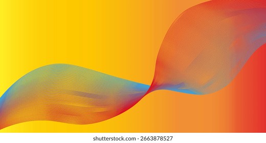 Vector abstract background with dynamic orange waves, lines and particles.vector