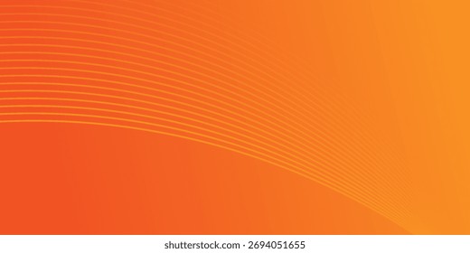 Vector abstract background with dynamic orange waves, lines and particles. vector	