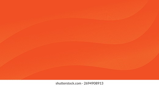 Vector abstract background with dynamic orange waves, lines and particles.