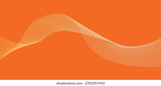 Vector abstract background with dynamic orange waves, lines and particles. Eps10