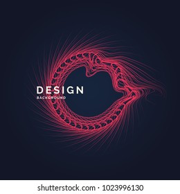 Vector abstract background with dynamic waves, line and particles. Illustration suitable for design