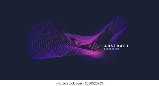 Vector abstract background with dynamic waves, line and particles. Illustration suitable for design