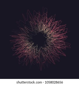 Vector abstract background with dynamic waves, line and particles. Illustration suitable for design