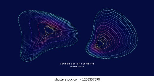 Vector abstract background with dynamic waves, line and particles. Illustration suitable for design