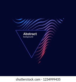 Vector abstract background with dynamic waves, line and particles. Illustration suitable for design