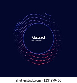 Vector abstract background with dynamic waves, line and particles. Illustration suitable for design