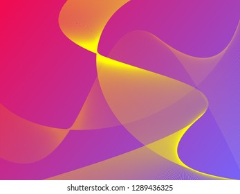 Vector abstract background with dynamic waves, line and particles. Illustration suitable for design - Vector