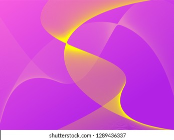 Vector abstract background with dynamic waves, line and particles. Illustration suitable for design - Vector