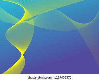 Vector abstract background with dynamic waves, line and particles. Illustration suitable for design - Vector