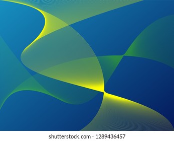 Vector abstract background with dynamic waves, line and particles. Illustration suitable for design - Vector