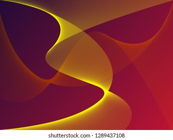 Vector abstract background with dynamic waves, line and particles. Illustration suitable for design - Vector