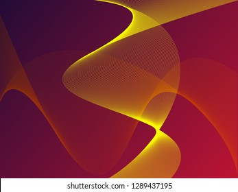Vector abstract background with dynamic waves, line and particles. Illustration suitable for design - Vector