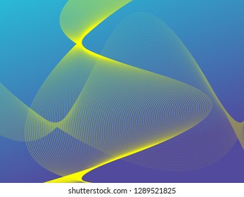 Vector abstract background with dynamic waves, line and particles. Illustration suitable for design - Vector
