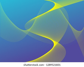 Vector abstract background with dynamic waves, line and particles. Illustration suitable for design - Vector