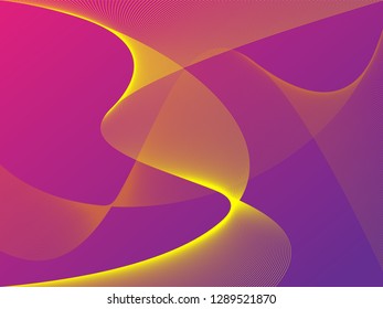 Vector abstract background with dynamic waves, line and particles. Illustration suitable for design - Vector