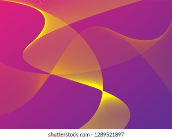 Vector abstract background with dynamic waves, line and particles. Illustration suitable for design - Vector