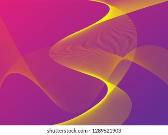 Vector abstract background with dynamic waves, line and particles. Illustration suitable for design - Vector