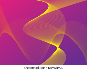Vector abstract background with dynamic waves, line and particles. Illustration suitable for design - Vector