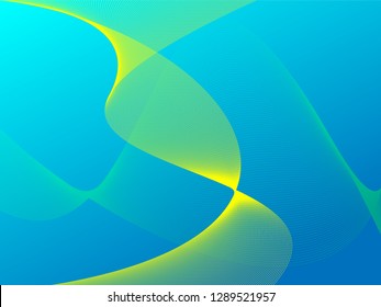 Vector abstract background with dynamic waves, line and particles. Illustration suitable for design - Vector
