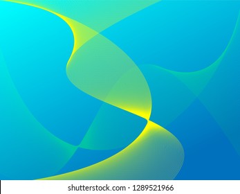 Vector abstract background with dynamic waves, line and particles. Illustration suitable for design - Vector