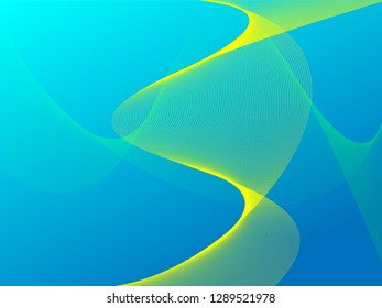 Vector abstract background with dynamic waves, line and particles. Illustration suitable for design - Vector