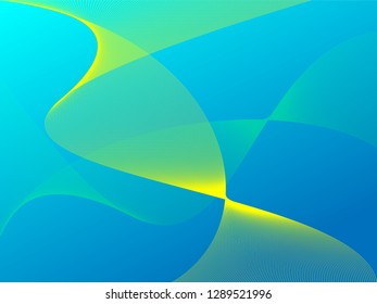 Vector abstract background with dynamic waves, line and particles. Illustration suitable for design - Vector