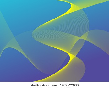 Vector abstract background with dynamic waves, line and particles. Illustration suitable for design - Vector