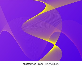 Vector abstract background with dynamic waves, line and particles. Illustration suitable for design - Vector