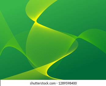 Vector abstract background with dynamic waves, line and particles. Illustration suitable for design - Vector