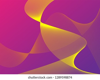 Vector abstract background with dynamic waves, line and particles. Illustration suitable for design - Vector