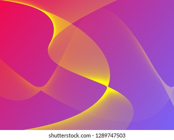 Vector abstract background with dynamic waves, line and particles. Illustration suitable for design - Vector