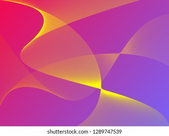 Vector abstract background with dynamic waves, line and particles. Illustration suitable for design - Vector