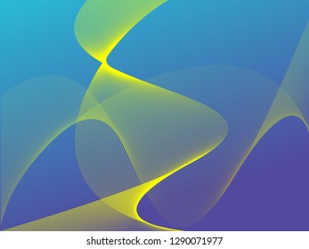 Vector abstract background with dynamic waves, line and particles. Illustration suitable for design - Vector