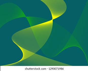 Vector abstract background with dynamic waves, line and particles. Illustration suitable for design - Vector