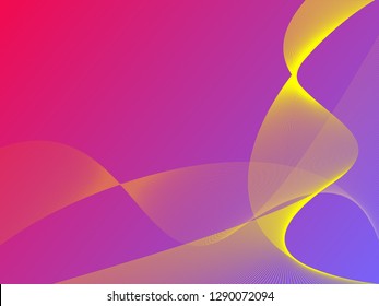Vector abstract background with dynamic waves, line and particles. Illustration suitable for design - Vector