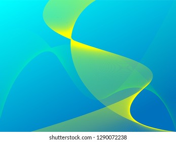 Vector abstract background with dynamic waves, line and particles. Illustration suitable for design - Vector