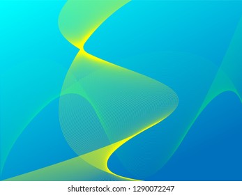 Vector abstract background with dynamic waves, line and particles. Illustration suitable for design - Vector