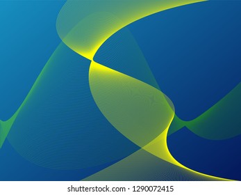 Vector abstract background with dynamic waves, line and particles. Illustration suitable for design - Vector