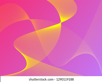 Vector abstract background with dynamic waves, line and particles. Illustration suitable for design - Vector